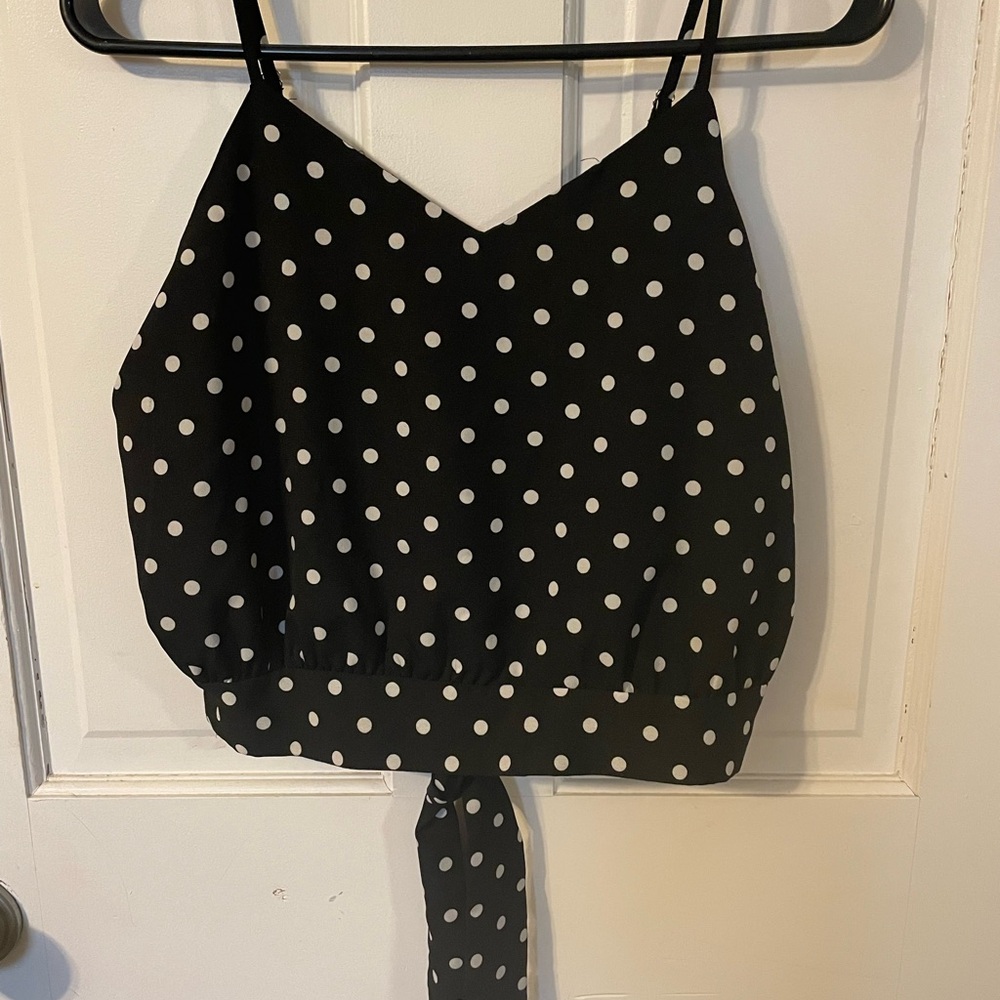 Polka Dot Black and White Women's Tank Top